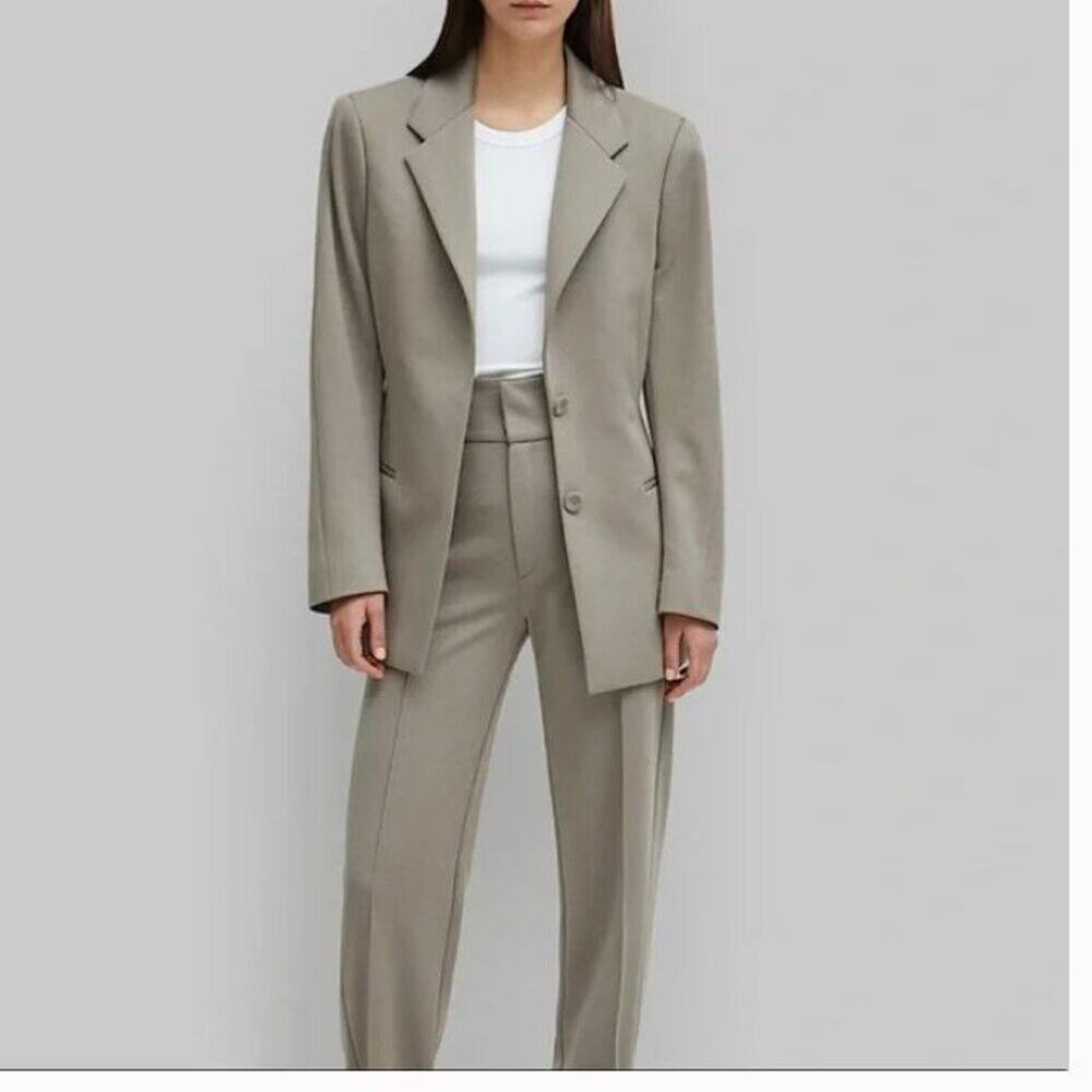 Toteme Cavo Viscose Stretch Button Front Blazer Neutral Gray Sz S - Picture 2 of 9
